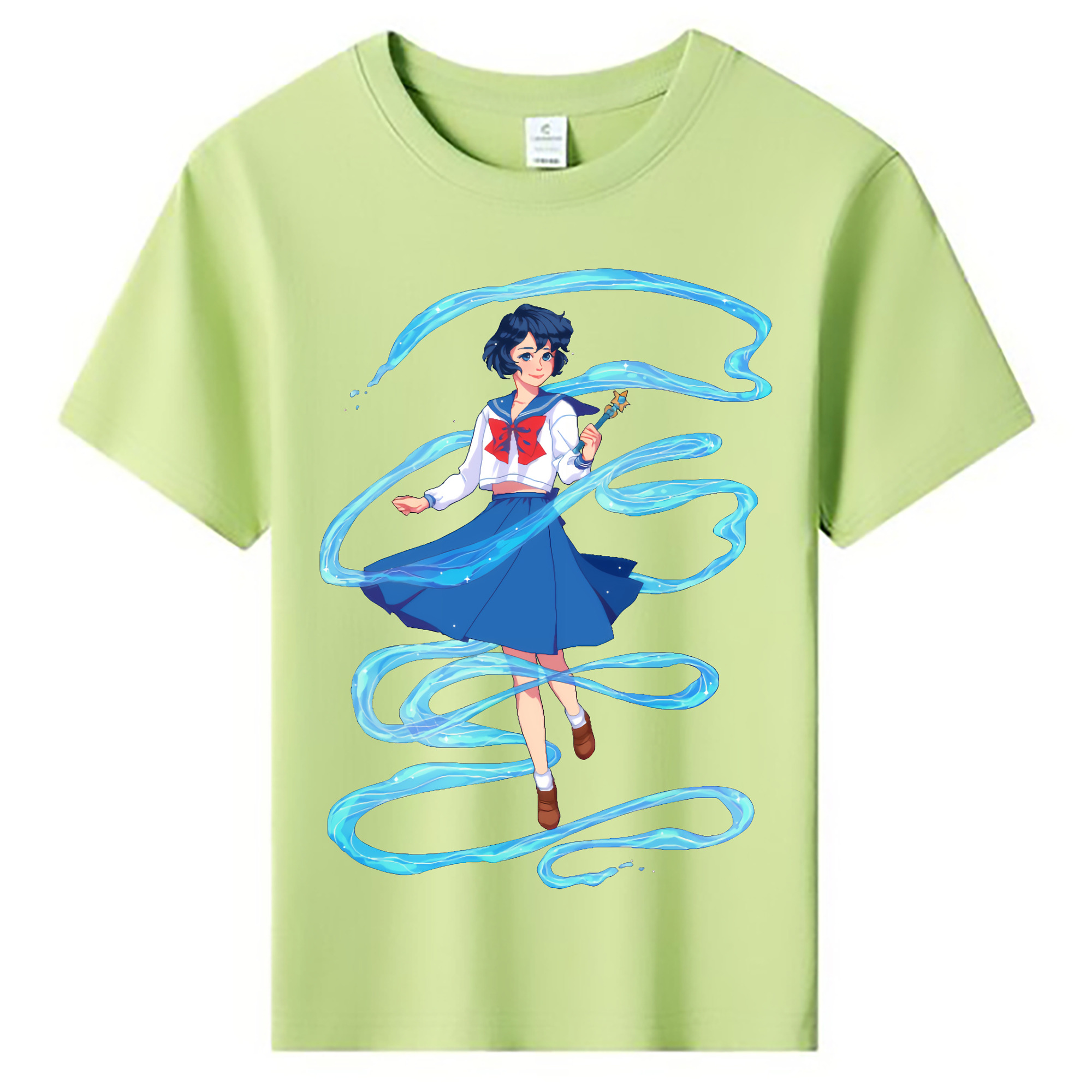 （画像用） 美少女戦士セーラームーン 水野 亜美 みずの あみ Sailor Moon Mizuno Ami 綿100％キッズTシャツ（フロントプリント）
